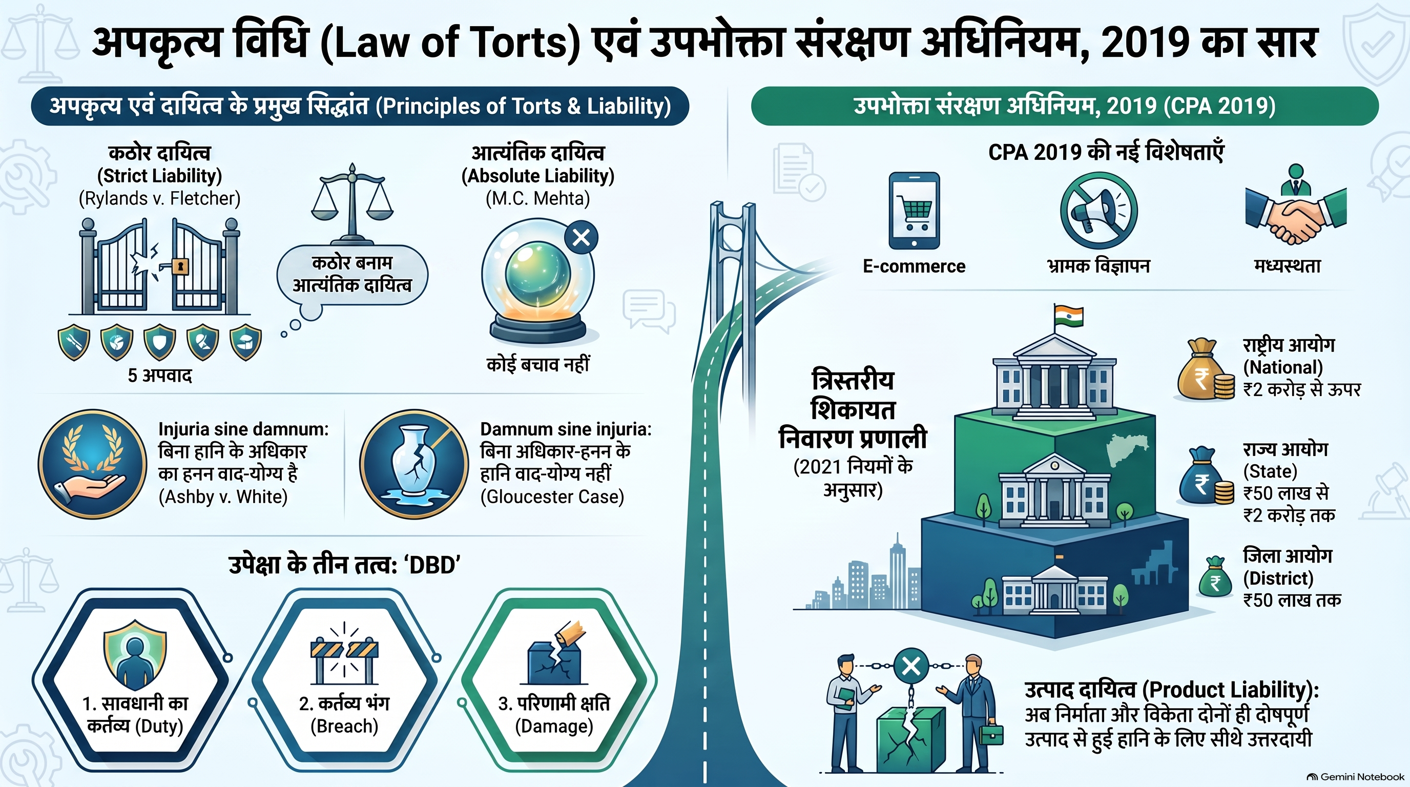अपकृत्य विधि एवं उपभोक्ता संरक्षण अधिनियम, 2019 (Law of Torts & CPA 2019)